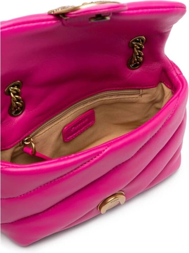 Pinko Love Baby Puff C. Roze Gewatteerde Leren Schoudertas Pink Dames - Foto 6