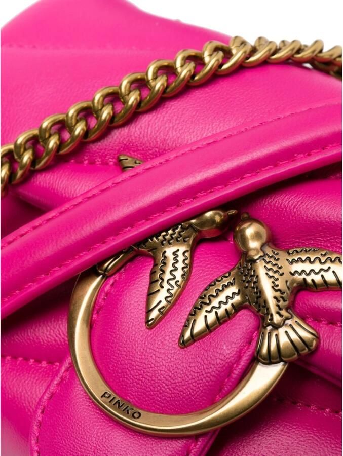 Pinko Love Baby Puff C. Roze Gewatteerde Leren Schoudertas Pink Dames - Foto 3
