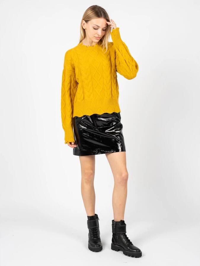 Pinko Round-neck Knitwear Yellow Dames - Foto 2