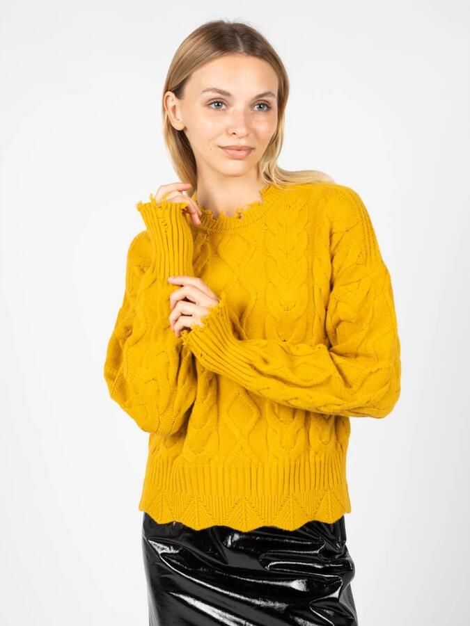 Pinko Round-neck Knitwear Yellow Dames - Foto 3