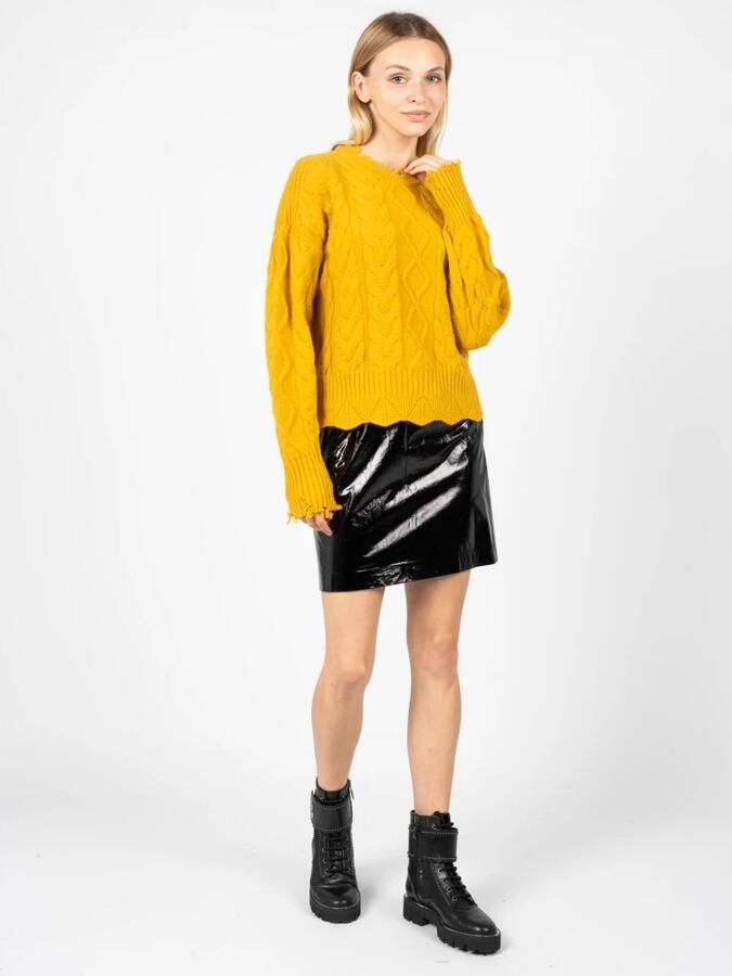 Pinko Round-neck Knitwear Yellow Dames - Foto 5