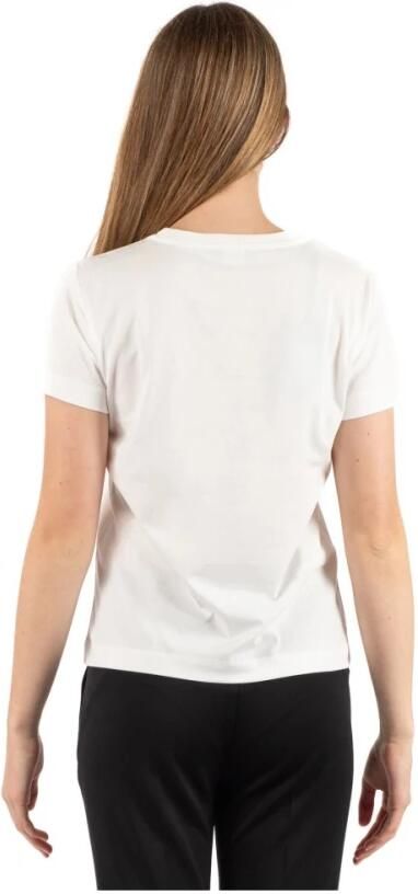 Pinko Kristal Logo Katoenen T-shirt White Dames - Foto 7