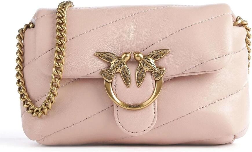 Pinko Roze Kalfsleren Love Puff Crossbody Tas Pink Heren - Foto 7