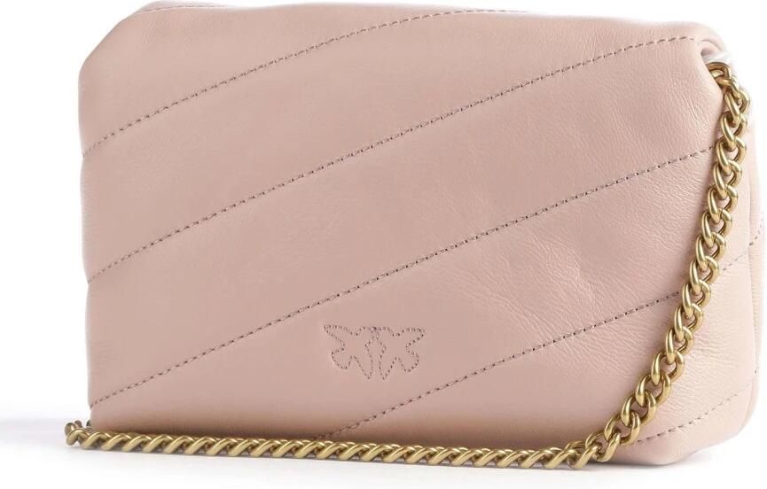 Pinko Roze Kalfsleren Love Puff Crossbody Tas Pink Heren - Foto 6