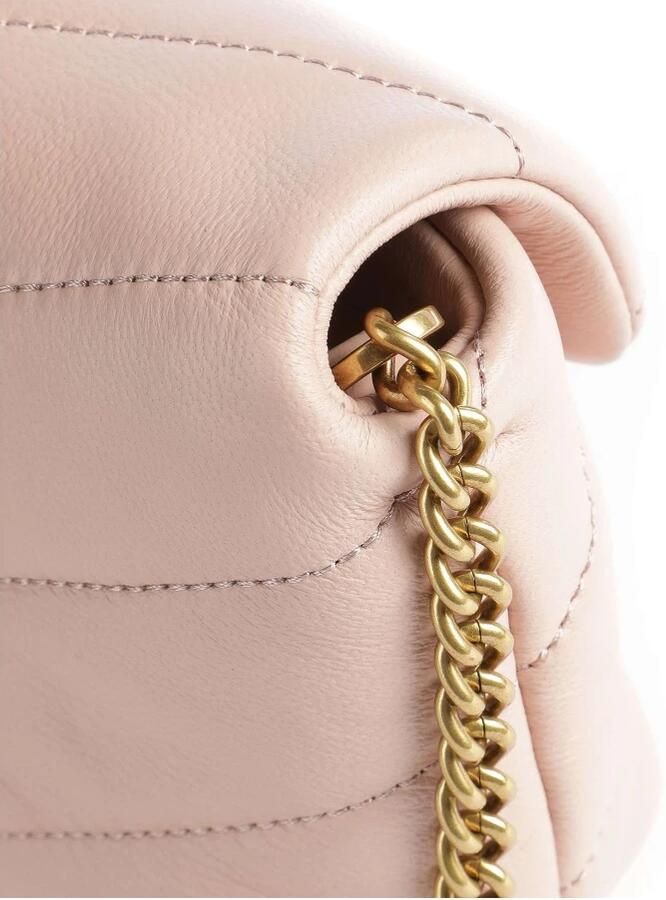 Pinko Roze Kalfsleren Love Puff Crossbody Tas Pink Heren - Foto 3