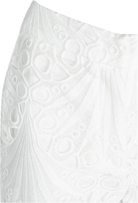 Pinko Shorts met hoge taille en geborduurd patroon White Dames - Foto 3