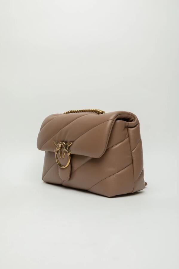 Pinko Klassieke gewatteerde puff tas met Love Birds logo Brown Dames - Foto 3