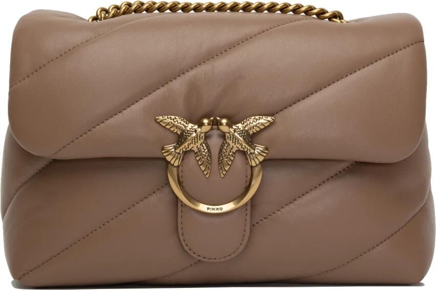 Pinko Klassieke gewatteerde puff tas met Love Birds logo Brown Dames - Foto 4