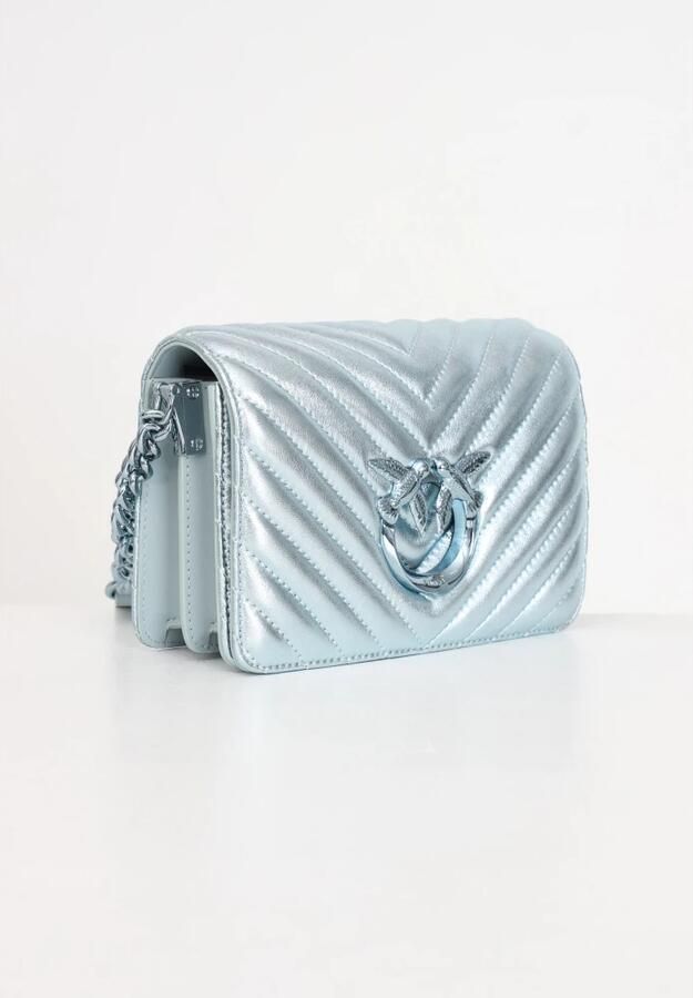 Pinko Metallic Love Click Mini Schoudertas Blue Dames - Foto 4