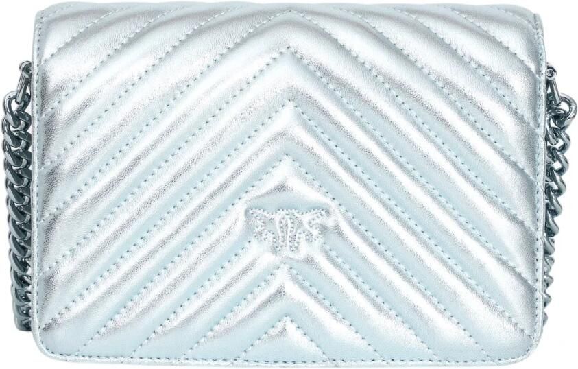 Pinko Metallic Love Click Mini Schoudertas Blue Dames - Foto 5
