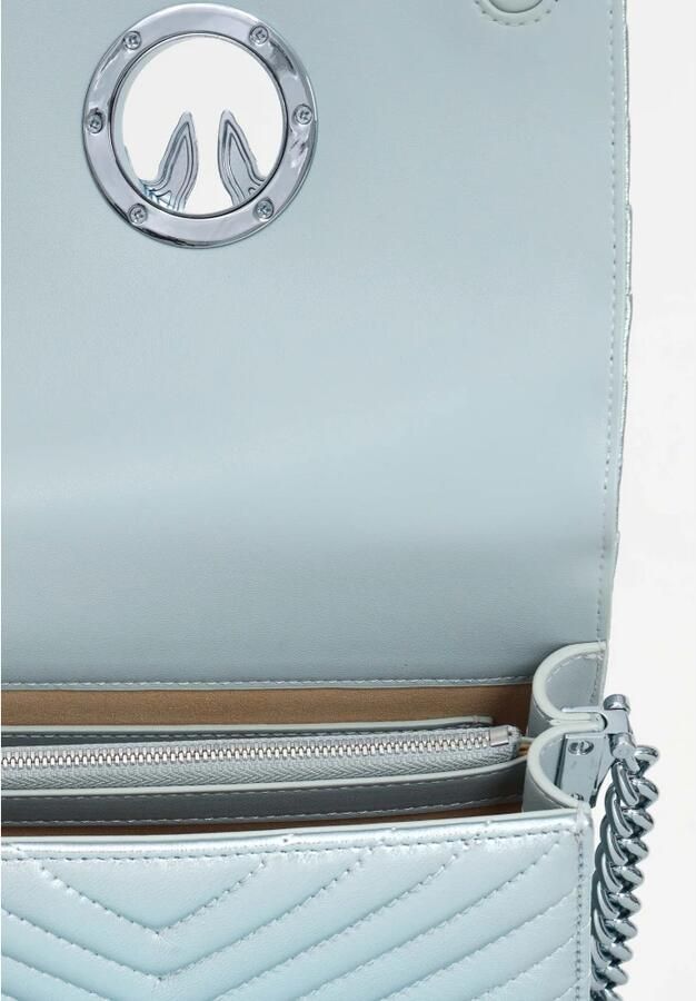 Pinko Metallic Love Click Mini Schoudertas Blue Dames - Foto 2