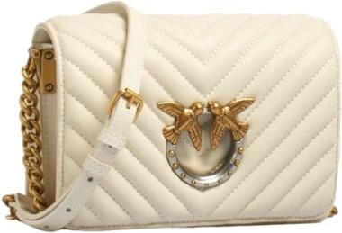 Pinko Witte Gewatteerde Leren Mini Tas White Dames - Foto 2