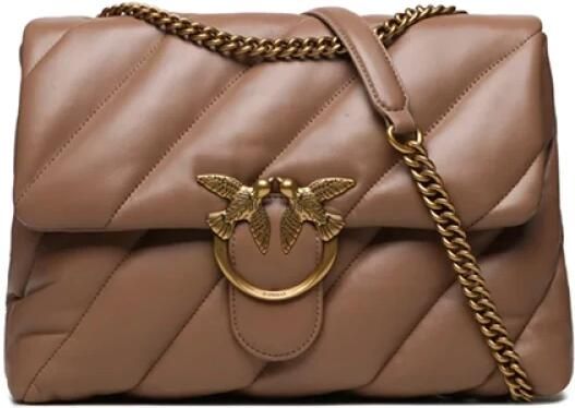 Pinko Gewatteerde leren Love Birds schoudertas Beige Dames - Foto 4