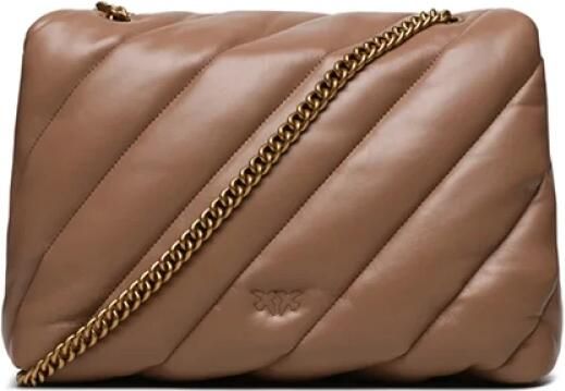 Pinko Gewatteerde leren Love Birds schoudertas Beige Dames - Foto 5