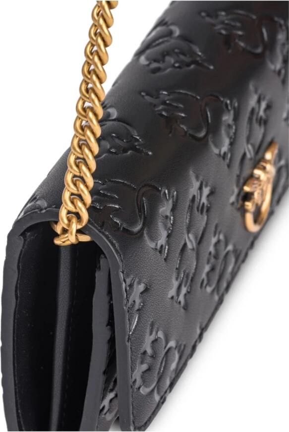 Pinko Zwarte Portemonnee met Monogram en Schouderband Black Dames - Foto 10
