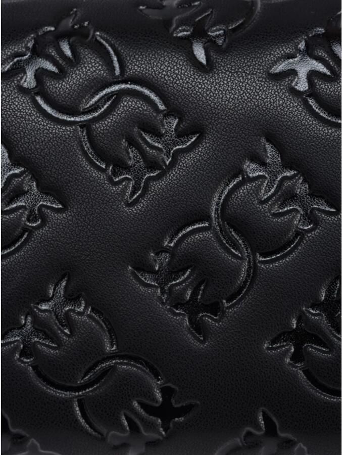 Pinko Zwarte Portemonnee met Monogram en Schouderband Black Dames - Foto 4