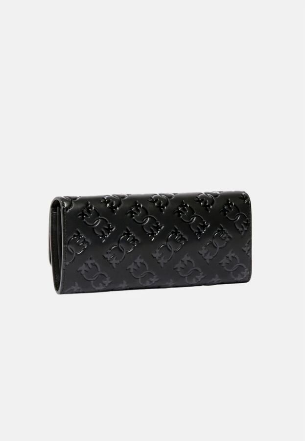 Pinko Zwarte Portemonnee met Monogram en Schouderband Black Dames - Foto 8
