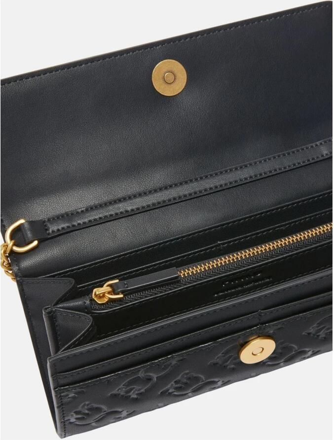 Pinko Zwarte Portemonnee met Monogram en Schouderband Black Dames - Foto 5