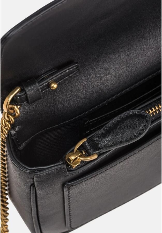 Pinko Zwarte Portemonnee met Monogram en Schouderband Black Dames - Foto 7