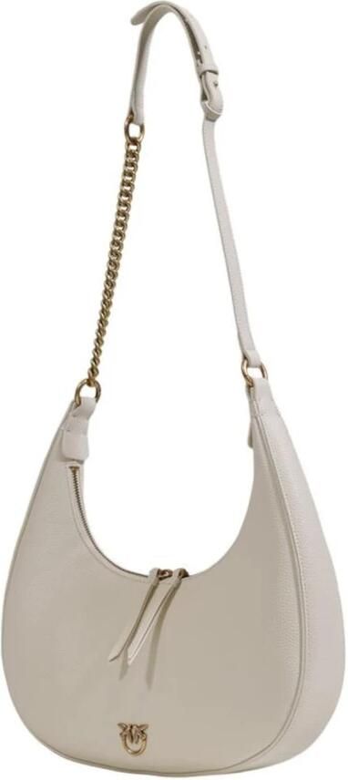 Pinko Love Birds Leren Tas met Diamant Gesp White Dames - Foto 6