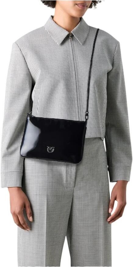 Pinko Zwarte Envelop Handtas met Strass Piping Black Dames - Foto 6