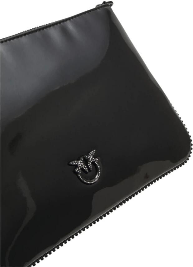 Pinko Zwarte Envelop Handtas met Strass Piping Black Dames - Foto 3