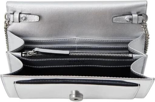 Pinko Iridescent Leren Portemonnee met Schouderband Gray Dames - Foto 3