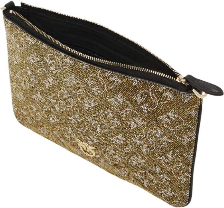 Pinko Gouden Monogram Ketting Schoudertas Yellow Dames - Foto 2