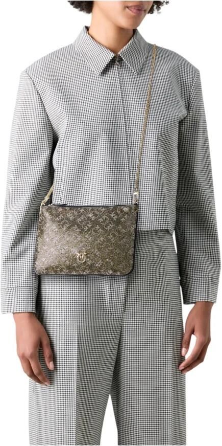 Pinko Gouden Monogram Ketting Schoudertas Yellow Dames - Foto 4