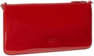 Pinko Glanzende PVC Rode Tas met Diamantgeslepen Detail Red Dames - Foto 7