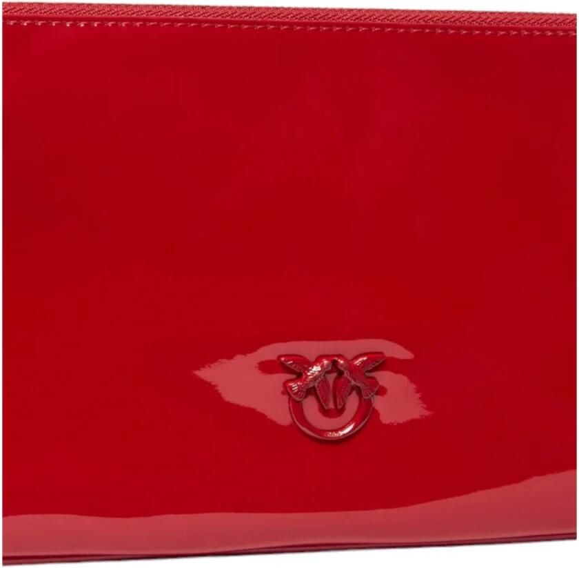 Pinko Glanzende PVC Rode Tas met Diamantgeslepen Detail Red Dames - Foto 2
