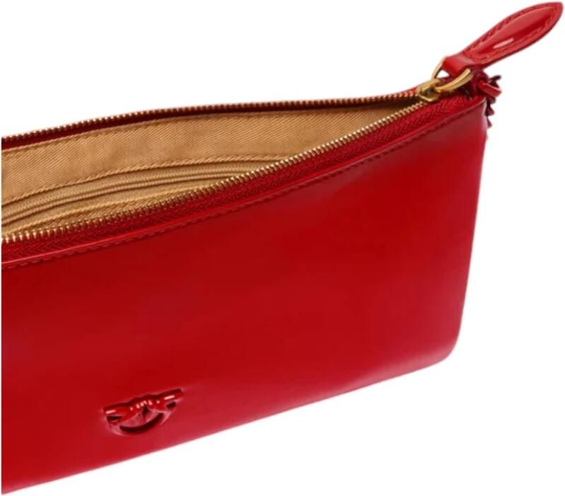Pinko Glanzende PVC Rode Tas met Diamantgeslepen Detail Red Dames - Foto 4