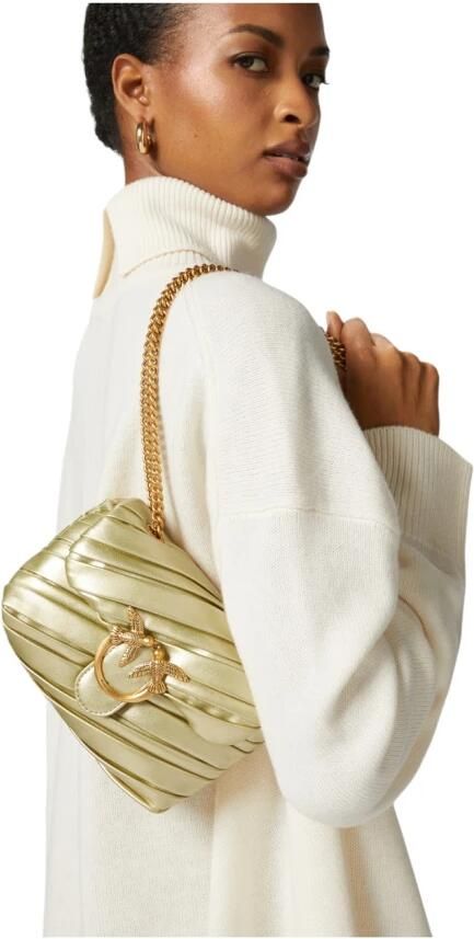 Pinko Metallic Cross Body Tassen voor Vrouwen Yellow Dames - Foto 6