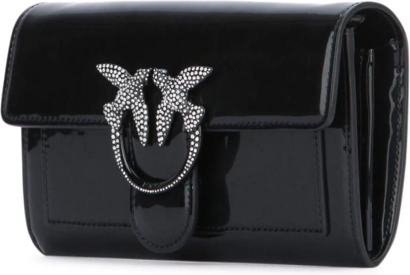 Pinko Zwarte Polyester Portemonnee met Meerdere Compartimenten Black Dames