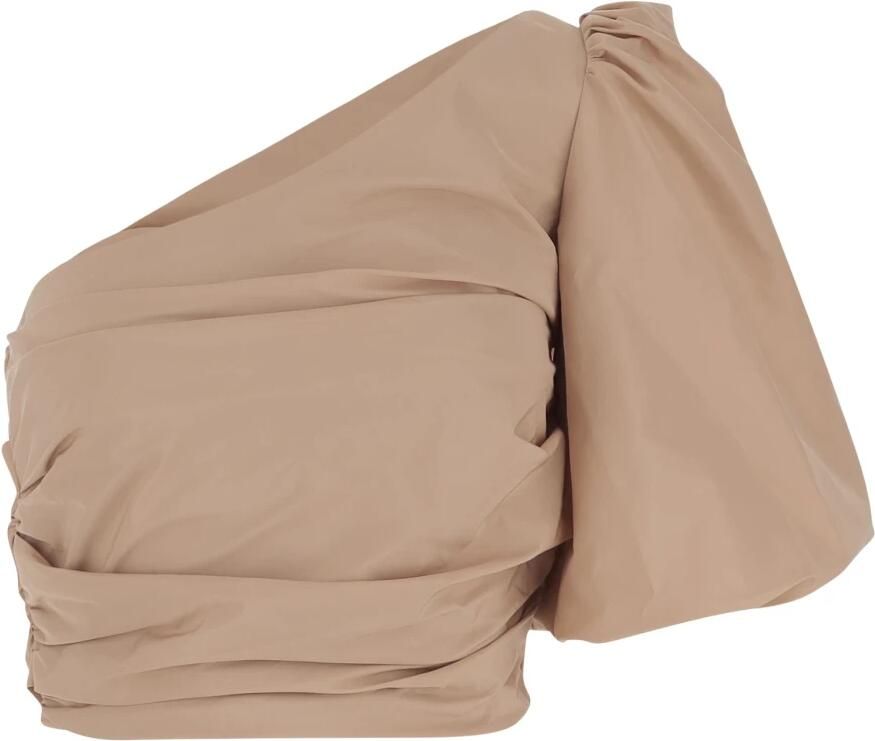 Pinko Taffeta One-Shoulder Crop Top Puff Sleeve Pink Dames - Foto 4