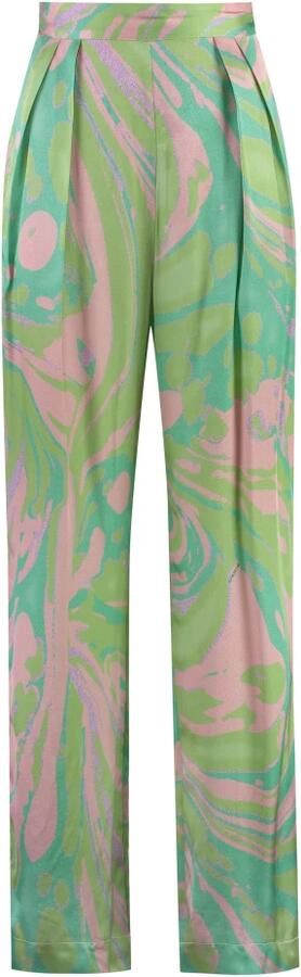 Pinko Elegant Satin Lucido Green Pink Multicolor Dames - Foto 6