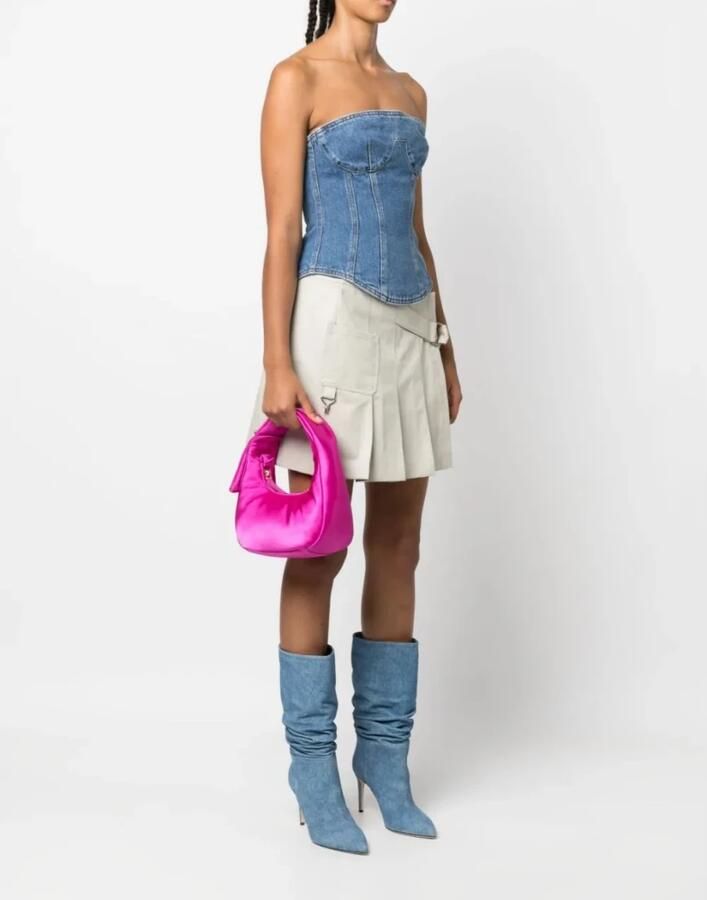 Pinko Fuchsia Satijn-Afgewerkte Tas met Kristallen Versiering Pink Dames - Foto 4