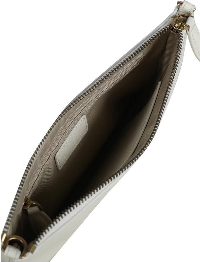 Pinko Witte Clutch Tas met Love Birds Diamond Cut Plaat White Dames