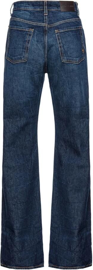 Pinko Wijde Pijp Blauwe Katoenmix Jeans Blue Dames - Foto 2