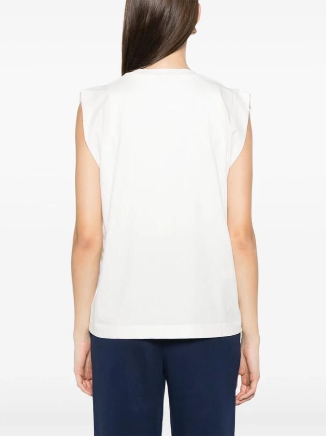 Pinko Witte Crew Neck Mouwloze Tops White Dames - Foto 3
