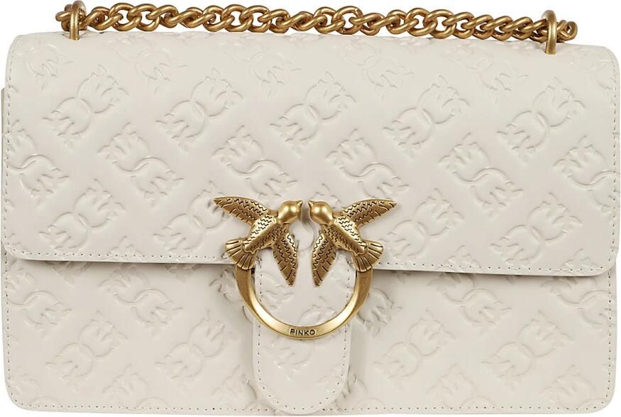 Pinko Love Bag Schoudertas met Love Birds Monogram Print Beige Dames - Foto 3