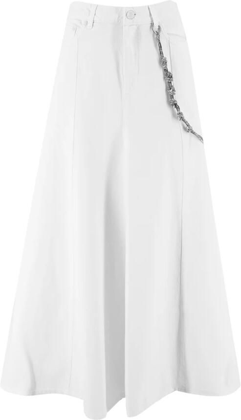 Pinko Denim rok met metalen knopen en ketting White Dames - Foto 13