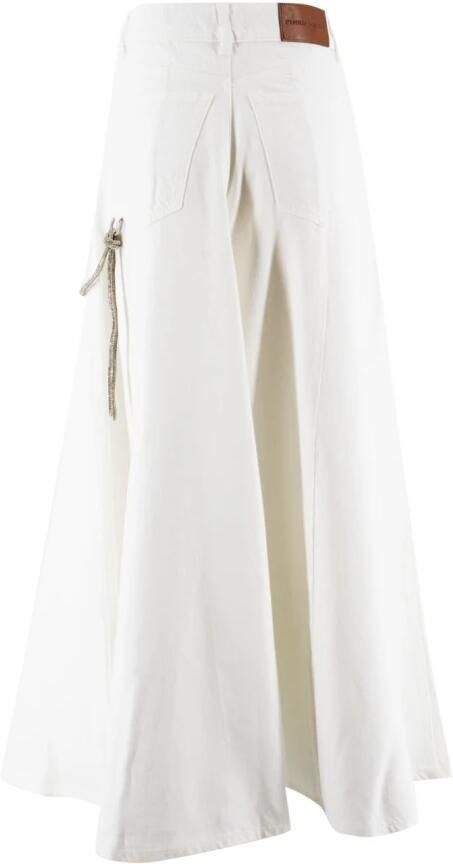Pinko Denim rok met metalen knopen en ketting White Dames - Foto 8