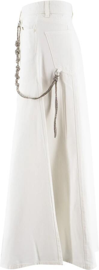 Pinko Denim rok met metalen knopen en ketting White Dames - Foto 11
