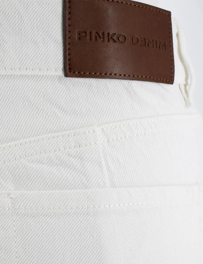 Pinko Denim rok met metalen knopen en ketting White Dames - Foto 2