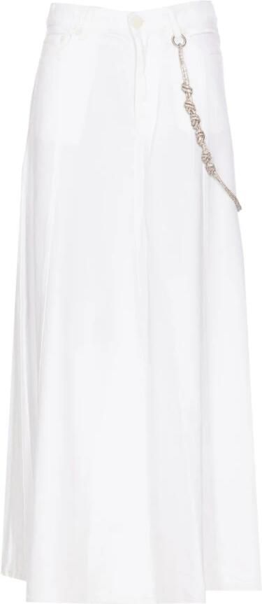 Pinko Denim rok met metalen knopen en ketting White Dames - Foto 10