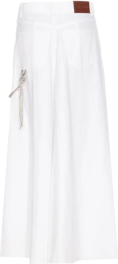 Pinko Denim rok met metalen knopen en ketting White Dames - Foto 9