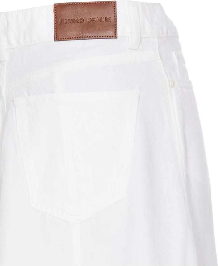 Pinko Denim rok met metalen knopen en ketting White Dames - Foto 5