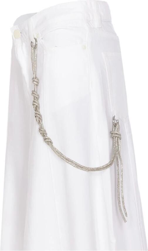 Pinko Denim rok met metalen knopen en ketting White Dames - Foto 6