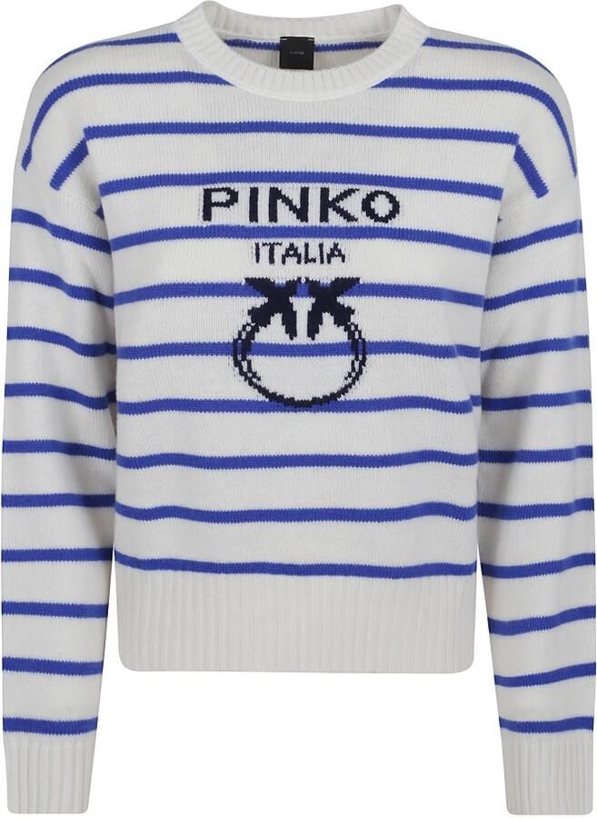 Pinko Witte Wollen Trui met Geribbelde Details White Dames